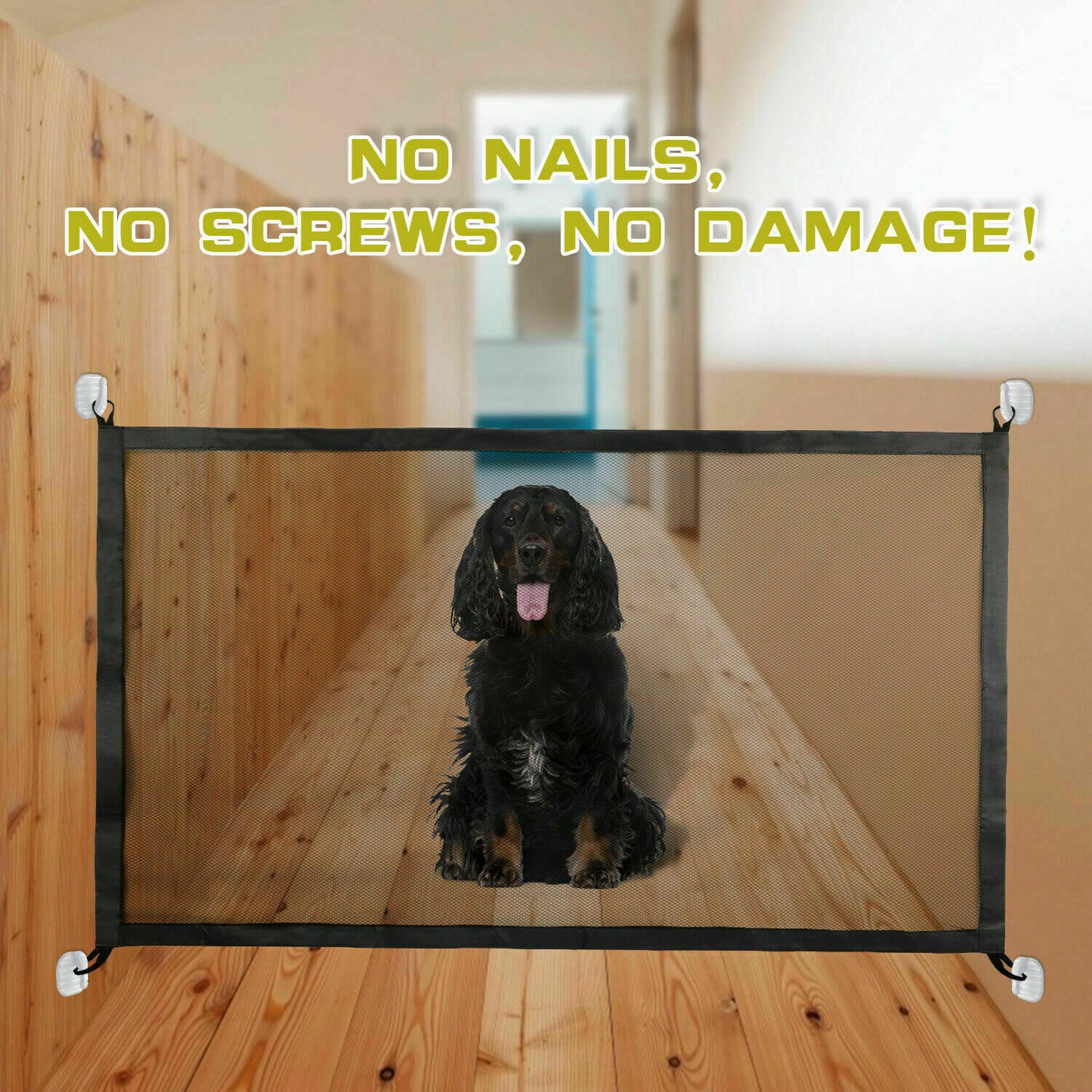 Pet Safety Mesh Gate – Portable Guard for Dogs & Cats