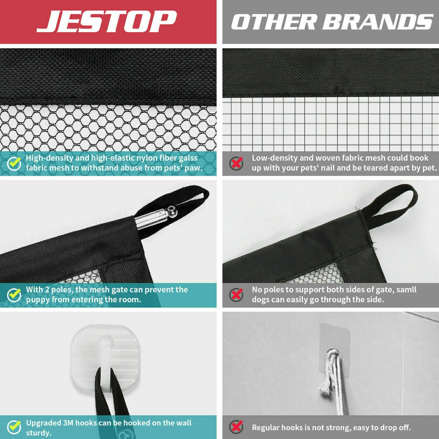 Pet Safety Mesh Gate – Portable Guard for Dogs & Cats