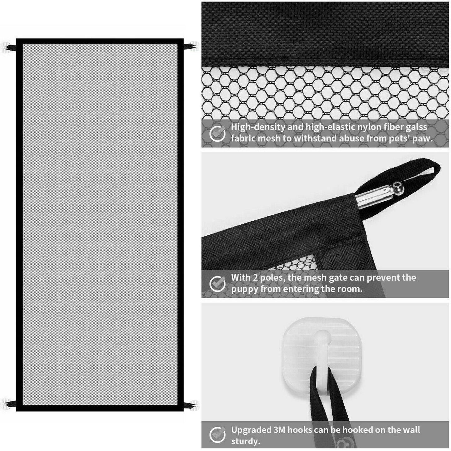 Pet Safety Mesh Gate – Portable Guard for Dogs & Cats