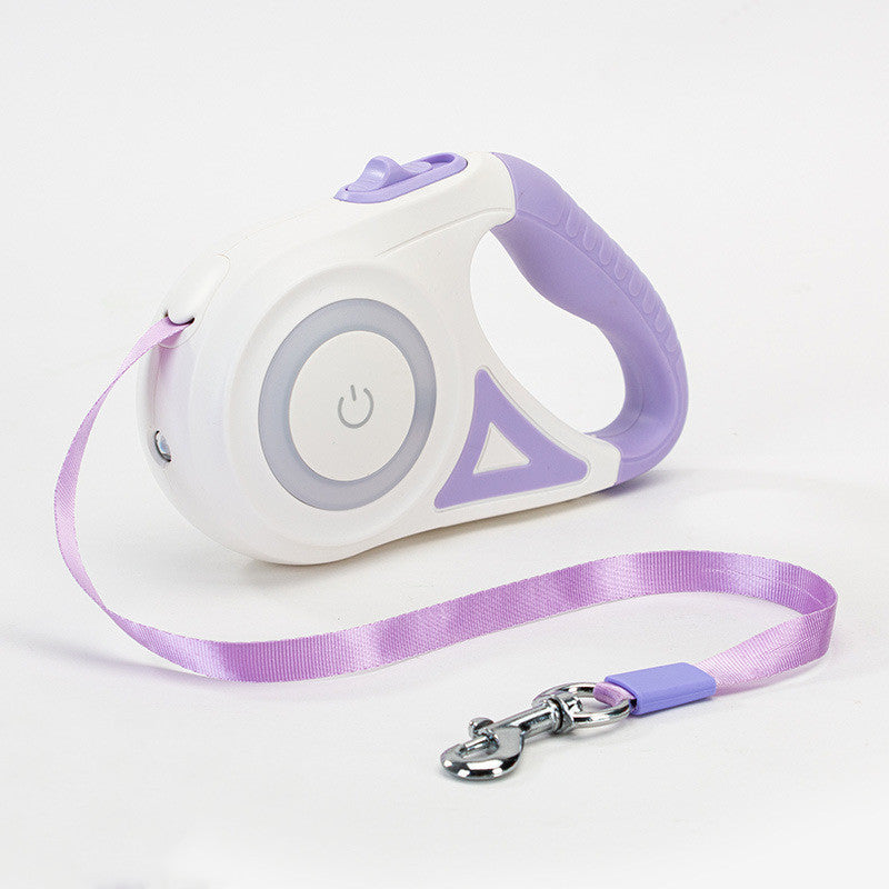 Retractable Dog Leash with Collar – LED Spotlight Rope