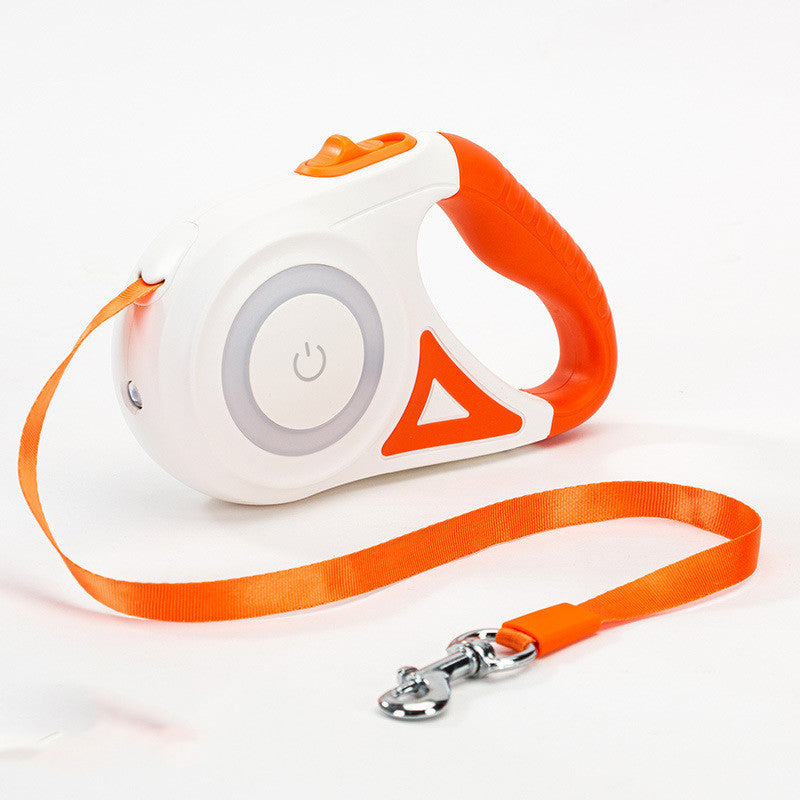 Retractable Dog Leash with Collar – LED Spotlight Rope