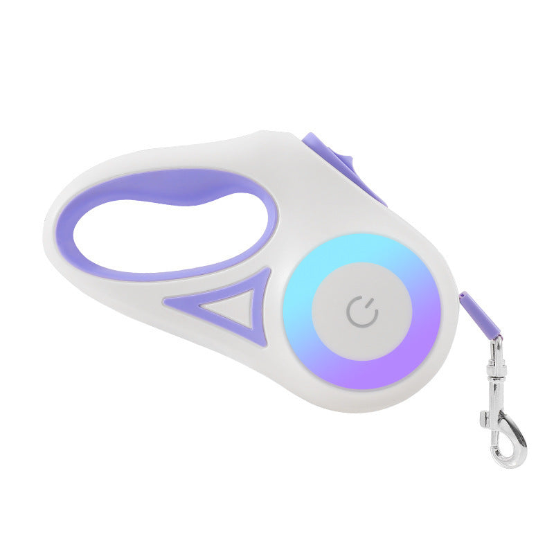 Retractable Dog Leash with Collar – LED Spotlight Rope