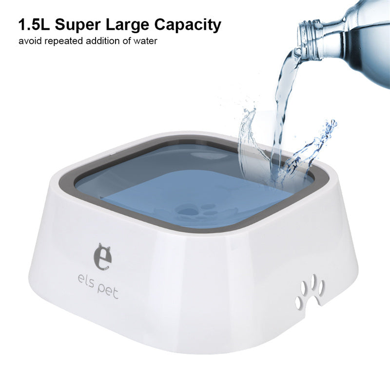 1.5L Pet Water Bowl – Anti-Spill Slow Feeder Fountain