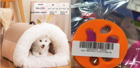 Portable Pet Nest – Warm Plush Dog & Cat Bed