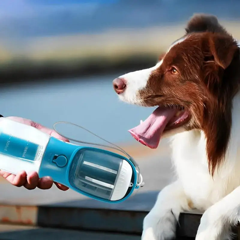 3-in-1 Dog Water Bottle – Feeder, Cup & Waste Bag Holder