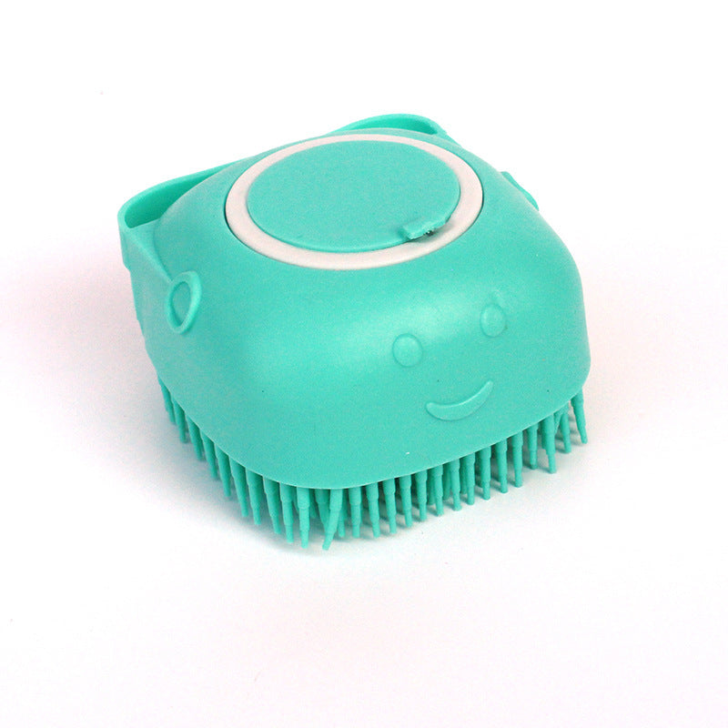 Dog Bath Gloves – Silicone Grooming Brush with Shampoo Dispenser