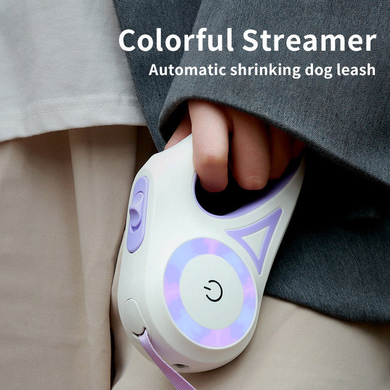 Retractable Dog Leash with Collar – LED Spotlight Rope