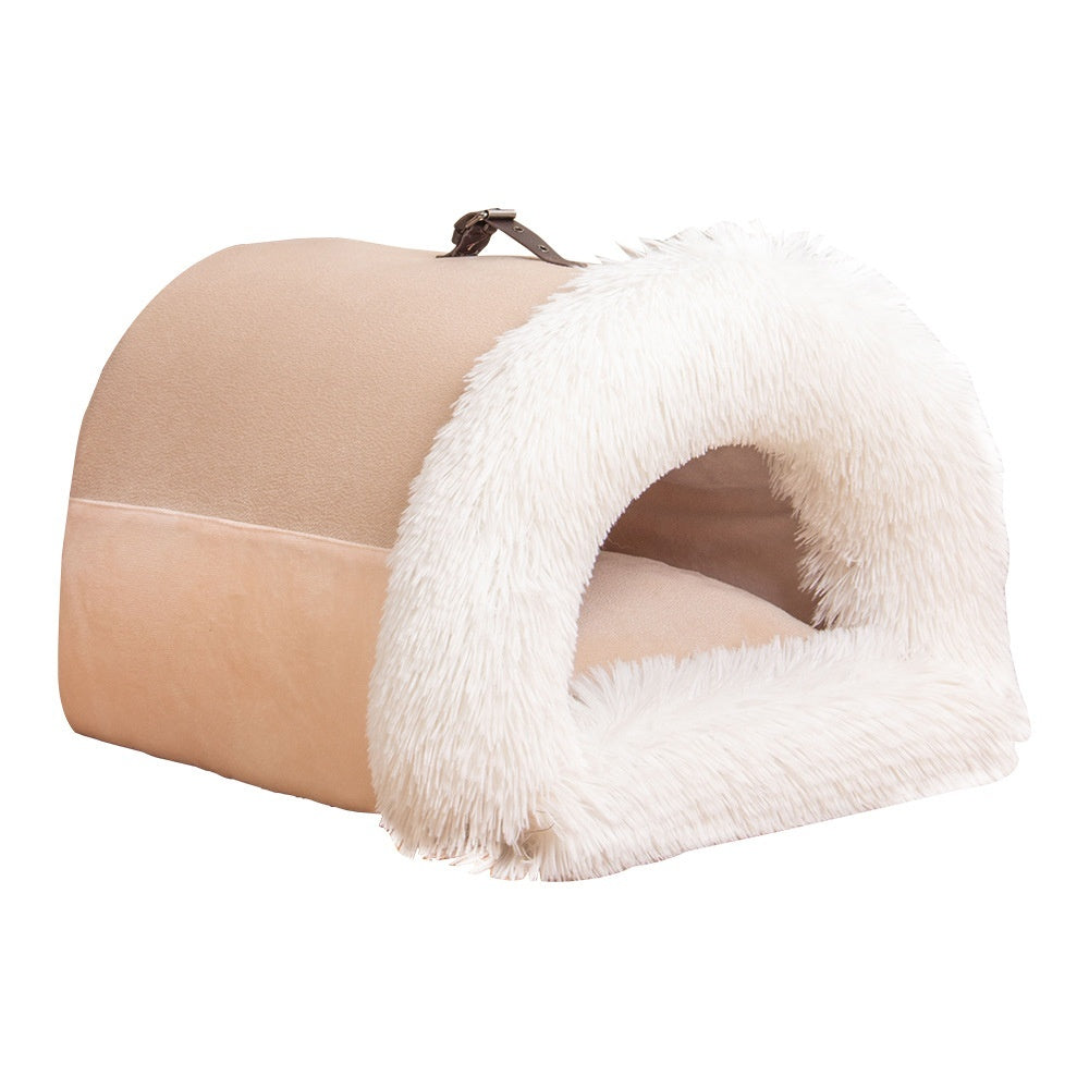 Portable Pet Nest – Warm Plush Dog & Cat Bed