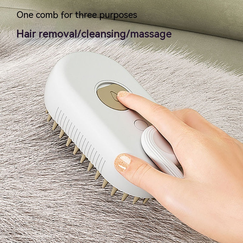 3-in-1 Cat Steam Brush – Electric Pet Grooming & Hair Remover