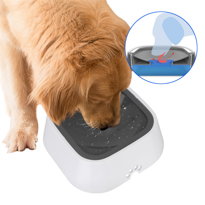1.5L Pet Water Bowl – Anti-Spill Slow Feeder Fountain