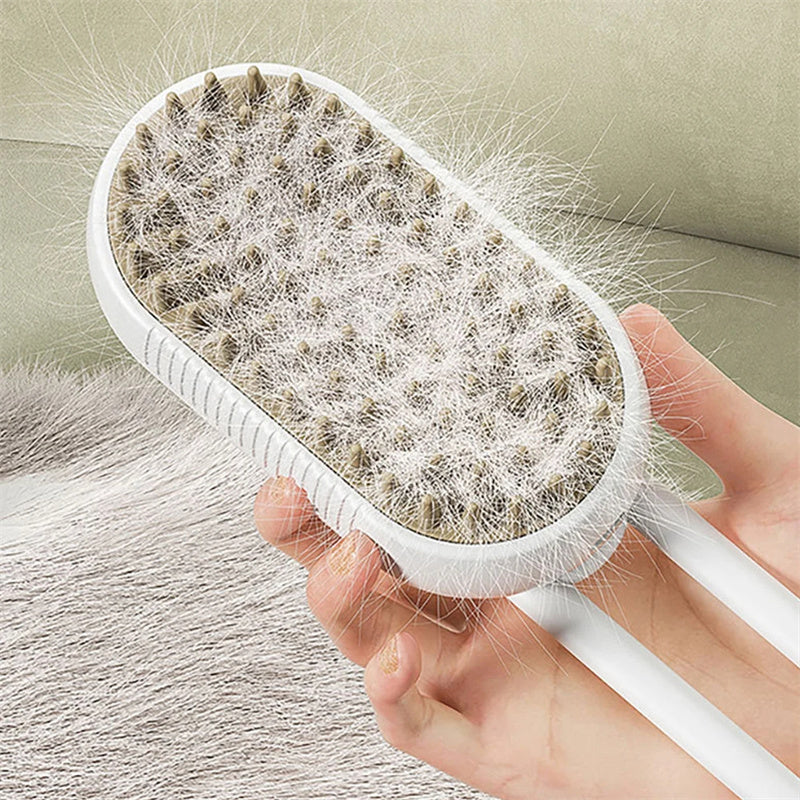 3-in-1 Cat Steam Brush – Electric Pet Grooming & Hair Remover