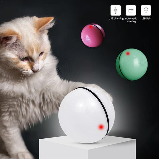 Electronic Rolling Cat Toy Ball – LED Laser Exercise Play