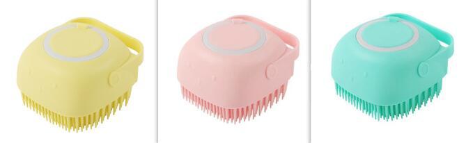 Dog Bath Gloves – Silicone Grooming Brush with Shampoo Dispenser